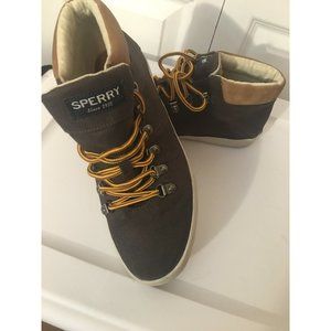 Sperry Top-Sider Brown Canvas Lace Up Size 8 1/2 M‎